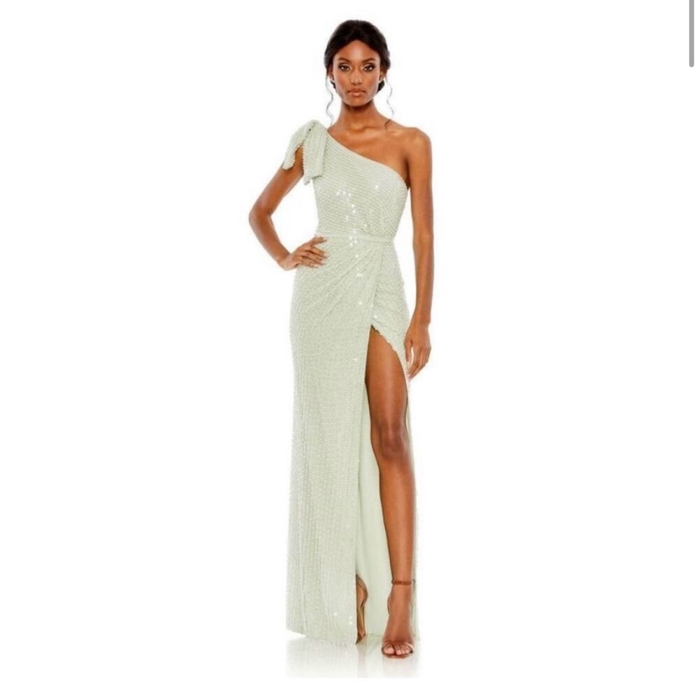 Mac Duggal One-Shoulder Sequin Gown - Black Tie - Formal - Wedding Guest - Gala